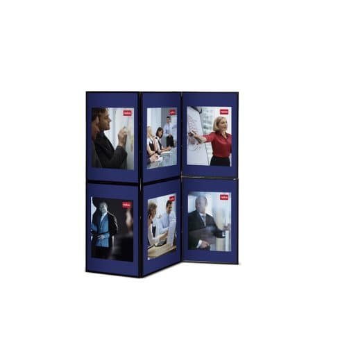 Nobo Showboard Display 9kg 6 Panels Each of W600xH900xD20mm Sides Blue and Grey