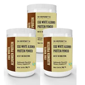 Sharrets Egg White Protein Powder, 3 x 200g Chocolate, Albumen Protein Powder for Muscle Building Women Men Adults Athletes Boys Girls Family, Halal Certified - Non GMO, Gluten Free Dairy Free