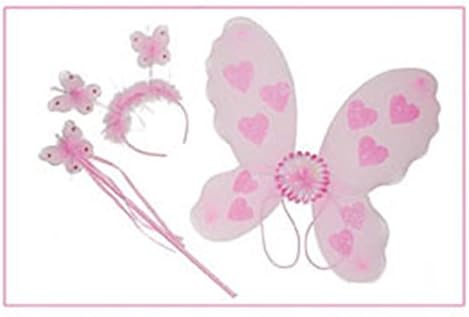 magic Clown Children's Costume Set Plush Hairband Glitter Wand Wing with Heart Print, 45x40 cm, Available in a Range of Colours