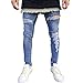 Produktbild Amlaiworld Denim Hosen Herren Herbst Hohl Pants Sport Blue frühling Hose Elegant Lang Mode Jogginghose Outdoor Fitness Jeanshosen Hip Hop eng Freizeithosen