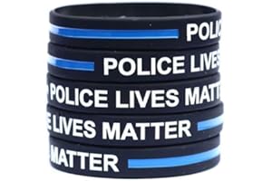 PAC SUPPLIES GLOBAL Thin Blue Line Memorial Wristband - Lives Matter