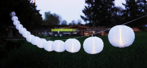 20 XXL Lampion LED Partylichterkette 9,50m Warmweiße LEDs Garten Party Licht - 5