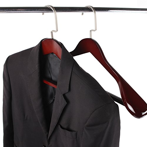 LOHAS Home 6er-Pack Kleiderbügel aus Holz von dem Guger Baum, extra breiten Schulter Anzug Kleiderbügel, Holz Kleiderbügel für Mantel und Hose, Retro-Finish - 2