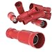 Produktbild AUPROTEC 50x Rundsteckhülsen 0,5 - 1,5 mm² rot Vollisoliert PVC weibliche Quetschverbinder FRD Kabel Verbinder aus Messing verzinnt