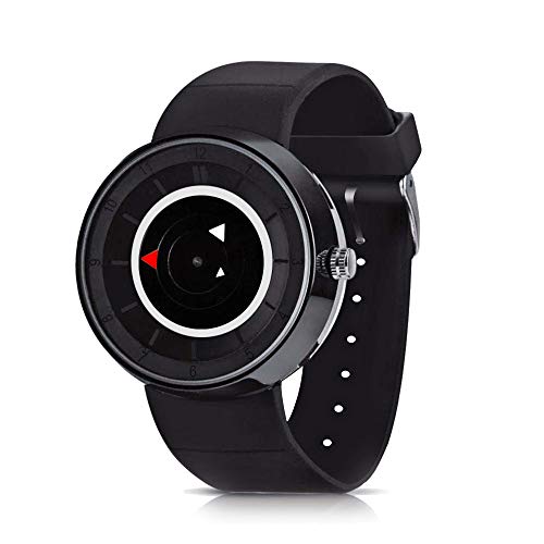 CFGem PRM3508G - Reloj analógico de Cuarzo para Hombre, Correa de Goma de Silicona, Impermeable, Color Negro