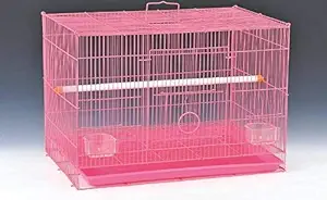 Bird Cage for Budgies , Finches, Cockatoo, Parrot , Hamsters, Guinea Pig with Wooden Perch , 2 Water Container, Trash Tray (Color May Vary 15 x 11 x 11.5 inches)