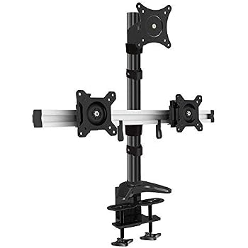 HFTEK 3-fach Monitorarm – Für 3 Bildschirme 15–27 Zoll, Tischklemme, VESA 75/100, Bis 8 Kg Pro Monitor