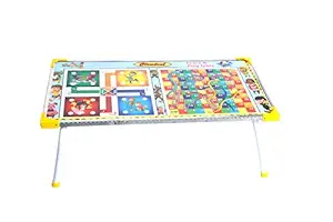 Cloudeal Wooden Ludo, Snakes and Ladders Printed Foldable Study Table (Size 12X24)