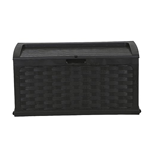 Auflagenbox / Gartenbox / Kissenbox Rattan Design *Farbe schwarz* ca. 117 x 56 x 56 cm - 2