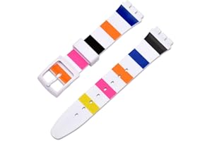 Tyogeephy Kompatibel mit Swatch 16mm 17mm 19mm 20mm Armband, Silikon Sport Ersatzarmband für Swatch Damen Herren
