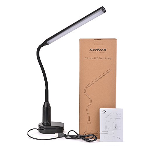 Sunix 6W 24 LED Klemmleuchte, Dimmbar Bettleuchte, LED Tischlampe, LED Leselicht USB-Kabel Inklusive, Touch-Steuerung, LED Leselampe für Schlafzimmer Büro - 7