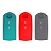 Produktbild Nicky 3 x Schutzhülle für Mazda 2 Autoschlüssel Keyless Smartkey Hülle Auto Schlüssel Silikon Tasche in Rot Grau Leuchtend Türkis