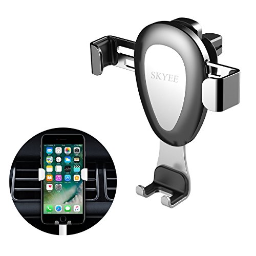 SKYEE Supporto Auto Smartphone gravità, Porta Cellulare Auto Macchina Autobloccaggio Fissa sui Bocchette d'Aria Universale Porta Cellulare da Auto per iPhone X/8//7,Samsung S8, Honor - Argento