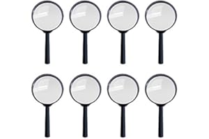 GOLDGE Lot de 8 loupes pour enfants - En plastique acrylique - Cadeau d'anniversaire d'enfant