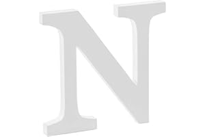 Libetui Lettre N en bois pour décoration de maison, salon, chambre d'enfant, fête, mariage, café, couleur blanche, taille 20 cm