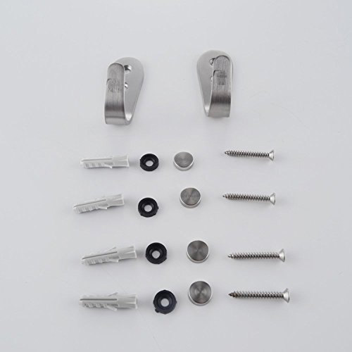 Willful 6er Pack Edelstahl Mantel und Hut Tasche Haken Schwerlast Wandhalterung einzigen Haken Silber - 5
