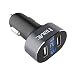 Produktbild HAVIT kfz Ladegerät 3.1A 2-Port USB Auto Ladegerät Strom Zigarettenanzünder Adapter mit LED- Spannungsanzeige, Intelligente Chip, kompatibel mit Iphone/ipad, Android, Smartphone, Tablets usw. (Schwarz)