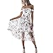 Produktbild Moonuy Frauen Kleid, Damen Schulterfrei Kleid, Sommer Floral Printed Long Maxi Rock, Frühling Geraden Rock, Solid Short Sleeve Abendkleid, Mode Plissee-Skir (Rosa, EU 36/Asien M)