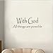 Price comparison product image Auntwhale With God All Things Are Possible Faith Wall Decals Religious Quotes Family Scripture Home Decor Christian PVC Wall Art