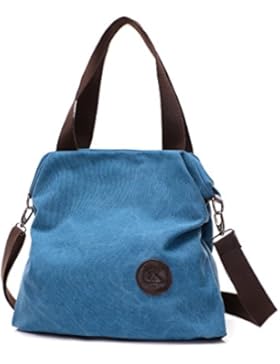 Luckysmile Vintage Canvas Multifunktionsbeutel, Damen Schultertasche, Damen Handtasche und Retro Rucksack für...