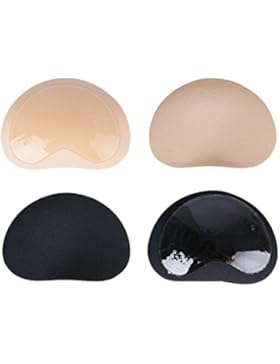 2 paar BH Insert Pads (Schwarz + Hautfarbe) Silikon Breast Enhancer Push Up Bra Einlagen Brust Vergrößerung für...