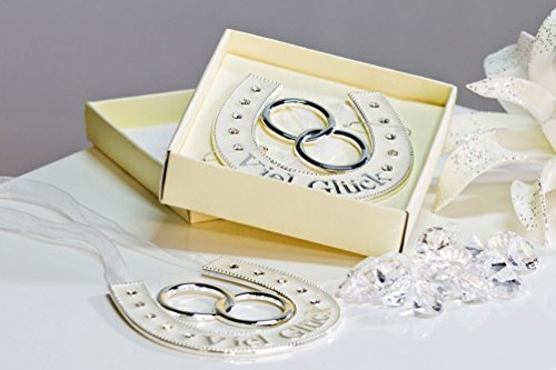 Hänger Viel Glück Glücksbringer für Hochzeit Heirat Ehe Hufeisen Geldgeschenk - 2