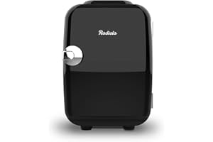 Radiola Mini Nevera Portátil para Maquillaje de 4 Litros, 12V y 220V, Compatible coche y caravanas, Función frio/calor, Vintage, RAMF4B