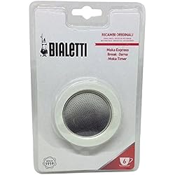 Bialetti Paquet 3 Joints et 1 Filtre pour cafetière 6 Tasses Matériau : Aluminium.