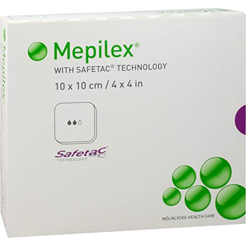 Mepilex, bende in schiuma CPC, 10 x 10 cm (confezione da 5)