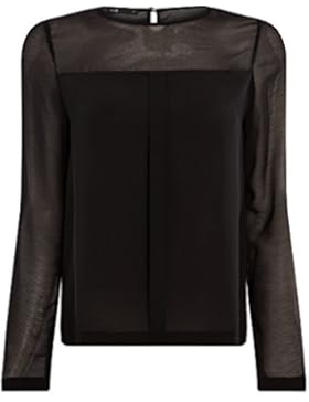 oodji Ultra Damen Langarm Chiffon-Bluse