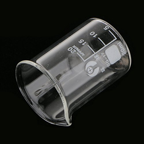 MagiDeal Niedrige Form Glas Messbecher Labor Becherglas Chemielabor Glaswaren 20ml - 8