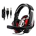 Price comparison product image Diswoe LED Stereo Gaming Headset for PS4, PC, Xbox One Controller, Noise Cancelling Over Ear Headphones with Mic, LED Light, Bass Surround, Soft Memory Earmuffs for Laptop Mac Nintendo Switch Games