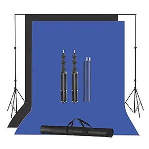 Boltove Black and Blue Screen Backdrop with Stand, 8FT X 12FT Wide Green Screen Backdrop with 8.5 FT x 12 FT Wide Photo Backdrop Stand, Photo Backdrop Stand Kit Include Carry Bag