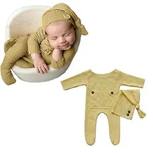 Babymoon Strechable Bodysuit & Cap for Baby Boys Photography Photoshoot Props Costume