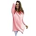 Produktbild Damen Strickpullover MYMYG Pullover Casual Langarm Sweatshirt V-Ausschnitt Sweater Pulli Strick Oversize Knitwear Bluse (Rosa,EU:38/CN-L)