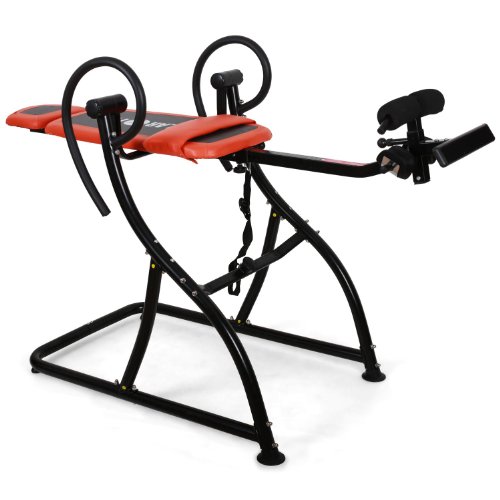 Klarfit Relax Zone Pro Inversionsbank Hang-Up-Rückentrainer Rücken-Bank (zur Streckung der Wirbelsäule, bis 150kg, verstellbar, für alle Altersgruppen, leichte Montage) orange-schwarz oder weiß-blau - 4