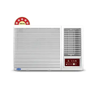 Carrier 1.5 Ton 5Star Window AC (100% Copper,ESTRA CX, Dust filter, Energy Saving Mode, Cools at 50 C, 2022 Model, White)