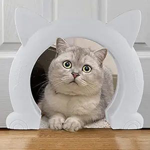 Large Cat Door Interior Door, Indoor Cat Door, Pet Doors for Cats, Kitties and Small Dogs (XL, White)