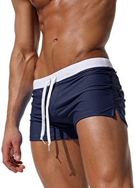 Fowater Mens Swimming Trunks Swim Shorts Swimwear Beach Pants with Pockets