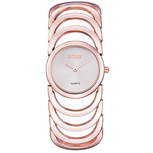 MapofBeauty Einfache Dial Ladies Fashion Armbanduhr Hohlstahlband-Quarz-Uhr (wei)