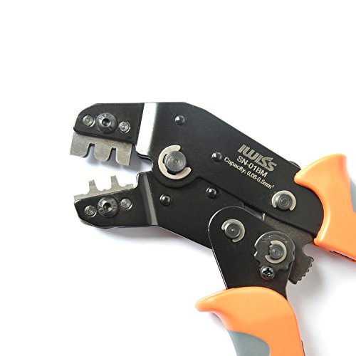 IWISS SN-01BM Crimpwerkzeuge für Dupont pH 2,0 XH2.54 KF2510 JST Servo Anschlussstecker Mini europäische Art-Crimpzange für AWG 28-20 (0.08-0.5mm2) D-SUB-Terminals - 4