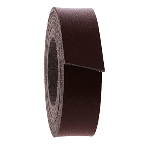 MagiDeal 2 Meter Lang DIY Lederband Lederriemen Flach 15mm Breit Kaffee/ schwarz – Kaffee, 2 Meter - 5