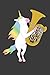Produktbild Einhorn spielt Tuba: Liniertes DinA 5 Notizbuch für Einhorn-Fans und Regenbogen Pferd Notizheft
