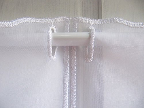Scheibengardine Weiß Grau Stick H 45 oder 60 cm / Br. ab 1 Meter, Höhe:60 - 4