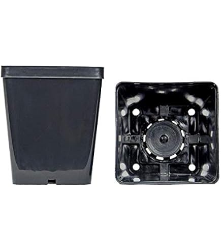 Vasi quadrati plastica colore nero 9x9x10 cm - usati in ottimo
