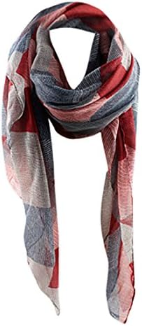 Vintage Lattice Pattern Scarf For Women ,Moonuy Ladies Girl 180*90cm Bali yarn Style Print ashion Casual Autumn Winter Elegant Neck Shawl Wrap Stole Scarves Fanon Cape (Red, 180*90cm)