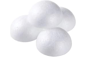 TomaiBaby 10 Stück 8 Cm Styropor Solide Weiße Halbrunde Geformte Styropor-Bastelkugeln zum Basteln Und Dekorieren