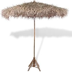 vidaXL Parasol en Bambou avec Toit en Feuilles de Bananier Parasol de Jardin