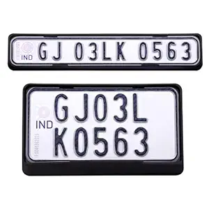 crezza HSRP Front and Back Bike Number Plate Frame (Black, Small)