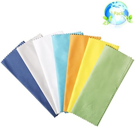 Kiirie Microfibers Cleaning Cloths, 7 Pack Ultra Gentle Cloths Suitable for Eyeglasses,Camera Lens, iPad, Tablets, Cell Phones, LCD Screens and Other Delicate Surfaces (7 Colors)